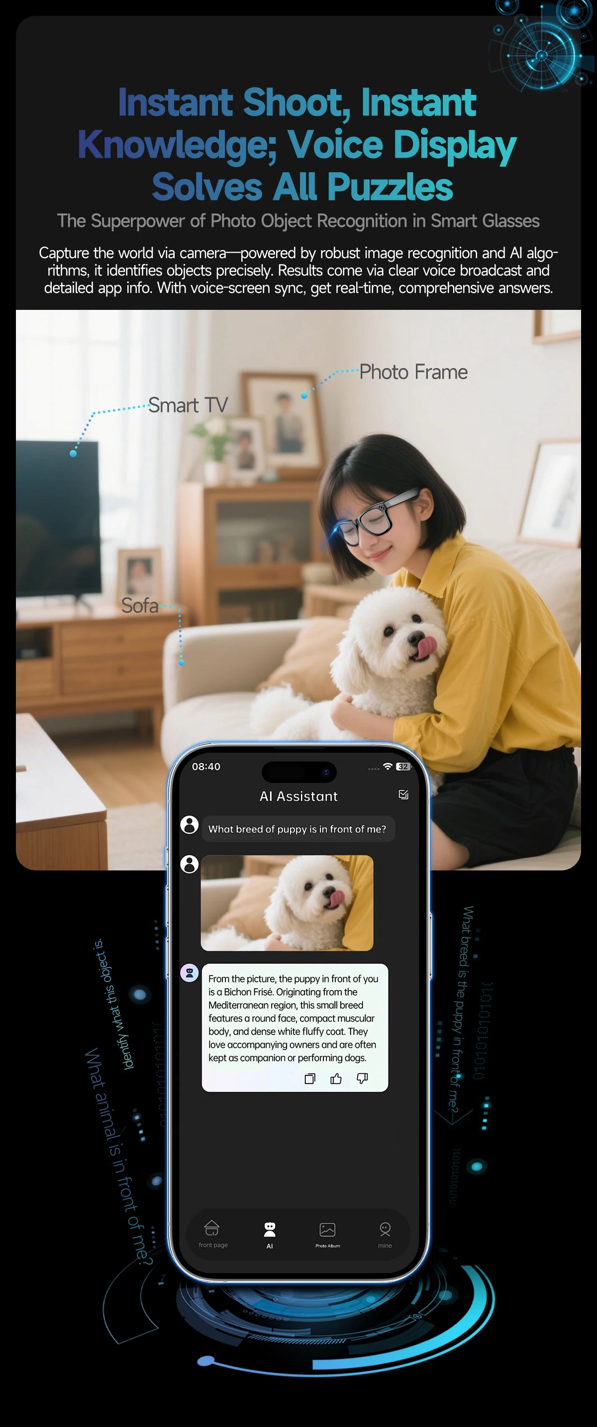 AI smart camera glasses