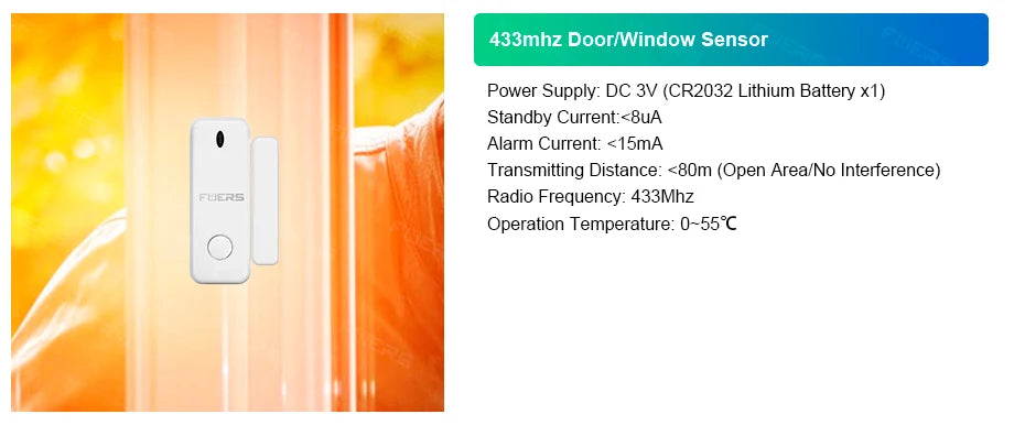 FUERS Alarm System for Home  WIFI GSM Security Alarm Host Ant-theft  with Door Motion Sensor Tuya Smart App control work Alexa