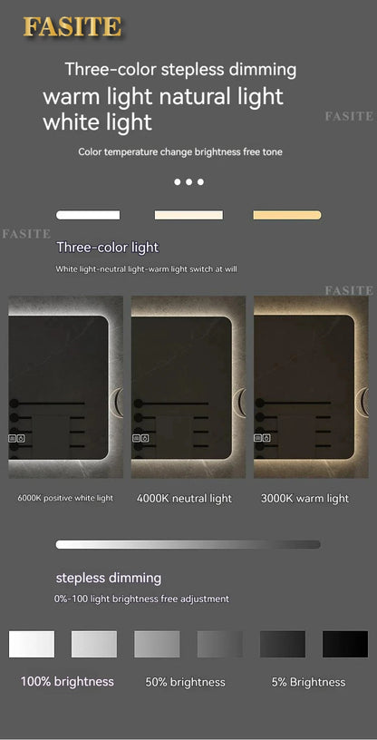 square LED bathroom mirror