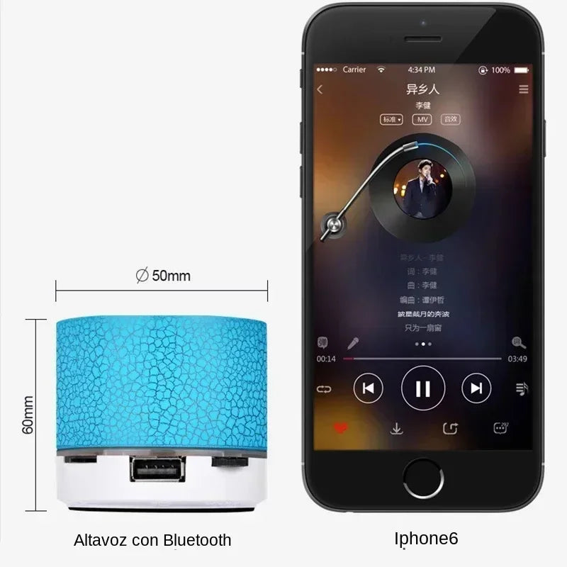 Mini Wireless Bluetooth Speaker with LED Light