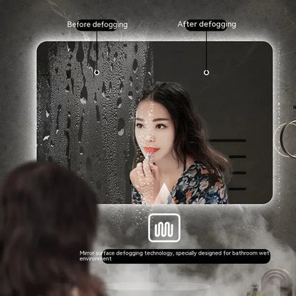 square LED bathroom mirror