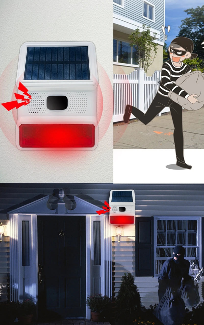 433MHZ Wireless Solar Speaker Siren Outdoor 100Db Sounder Super Alarm Horn Security Alarm Siren