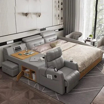 Simple Tatami Bed Massage Electric Multifunctional Headboards Double Bed Queen Size Frame Camas Moderrnas Inteligentes Furniture