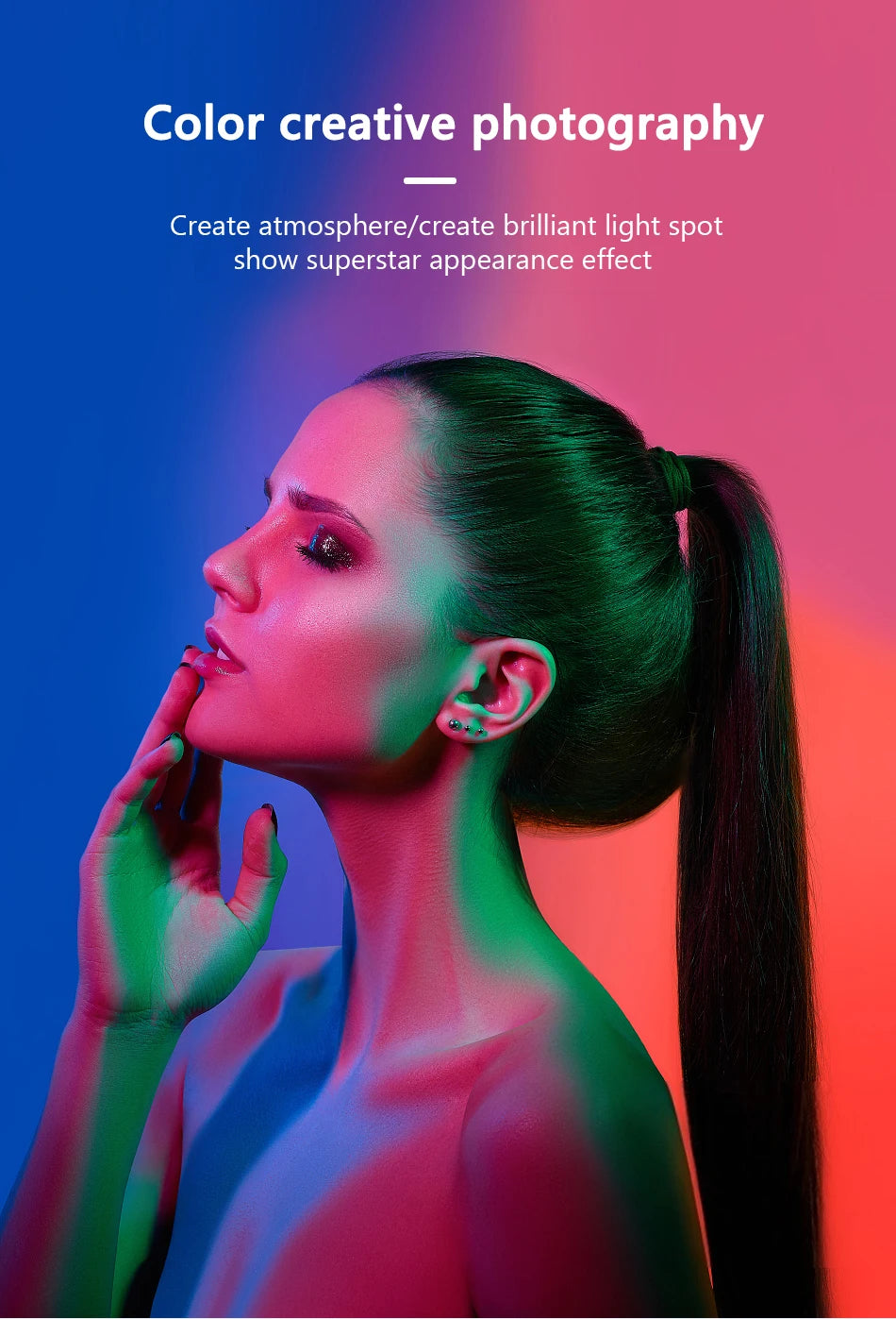 10in 26cm RGB Selfie Ring Light with Telescopic Tripod Stand Phone Holder, Photography RingLight Colorful Led Makeup Fill Lamp