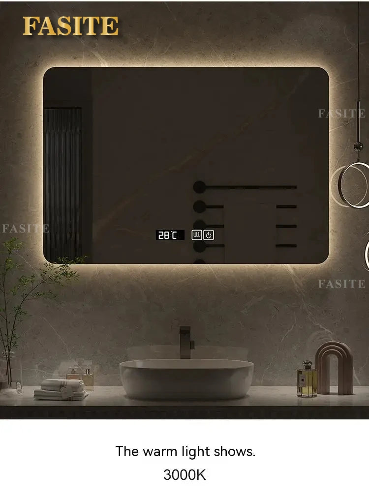 square LED bathroom mirror