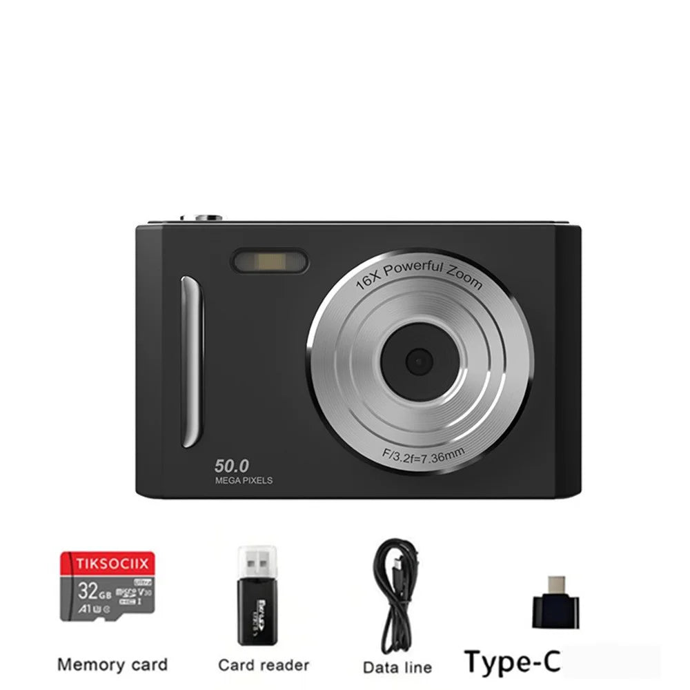 2026 NEW 5K Digital Portable Camera Pixels Auto Focus Entry-level Camera Dual Camera Flash Student CCD