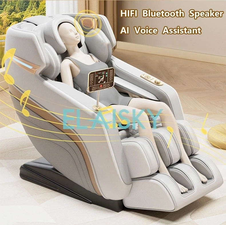 Full Body Airbags Zero Gravity Massager Chair Electric LCD Screen Massage Relaxing Hifi Bluetooth Music Chair Multi Functional