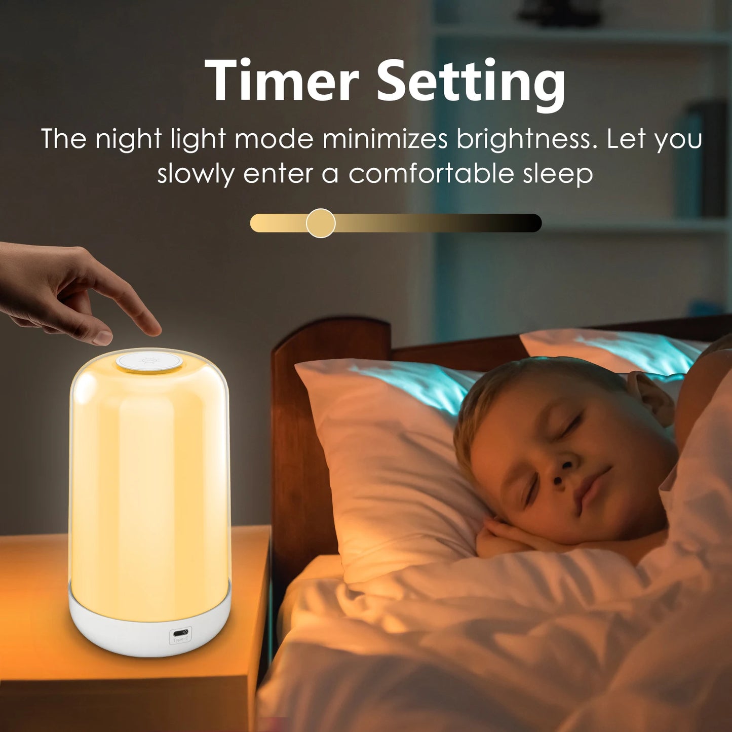 smart touch RGB bedside lamp