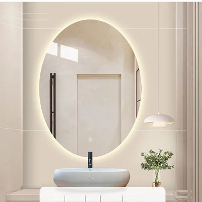 oval LED bathroom mirror