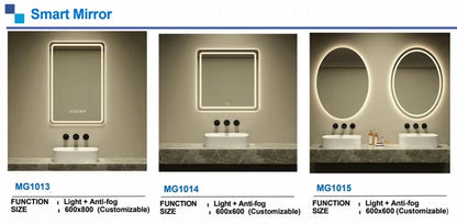 Wall Hung Frameless Touch Screen Led Bath Smart Mirror for Bathroom