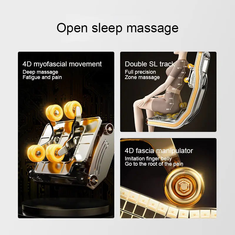 4D SL-Track Massage Chair Zero Gravity Full Body w/AI Voice 3D Luxury Electric Home Office Massage Sofa 3Y Warranty