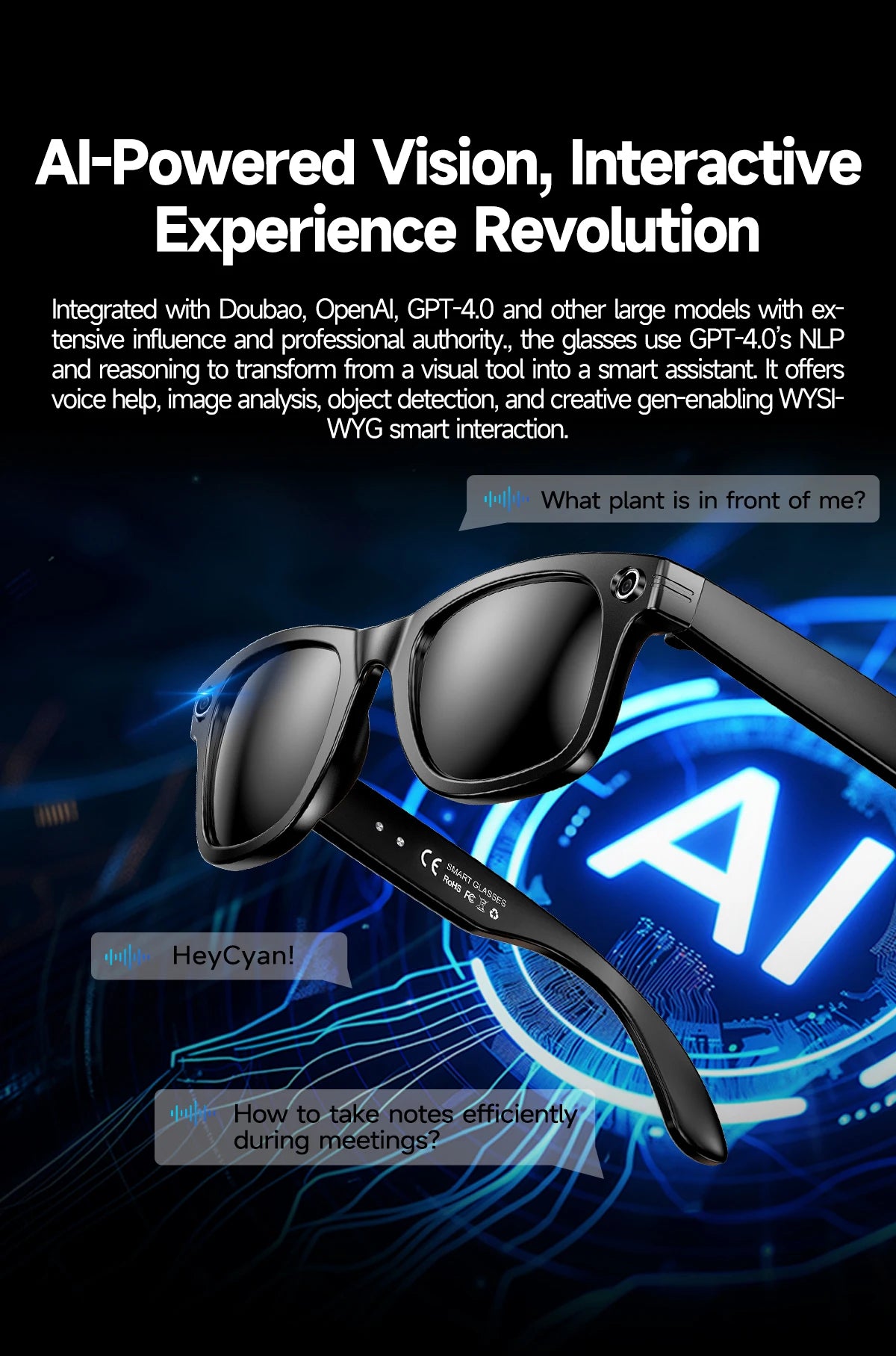 AI smart camera glasses