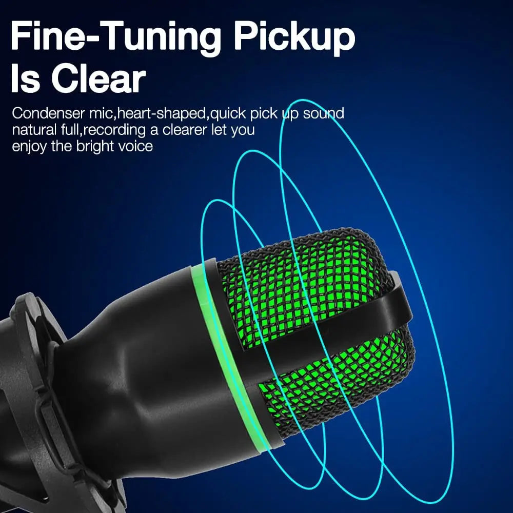 Condenser Microphone USB Wired For PC Computer Laptop Professional Gaming Accessories Streaming Sound Live Podcast RGB Record