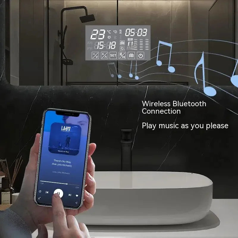 square LED bathroom mirror