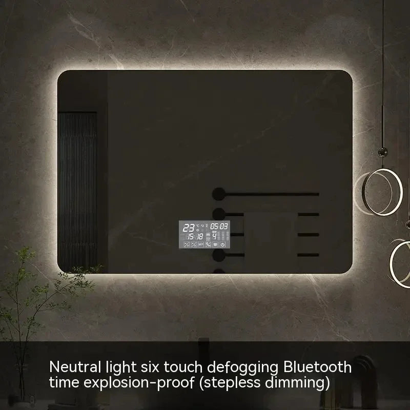square LED bathroom mirror