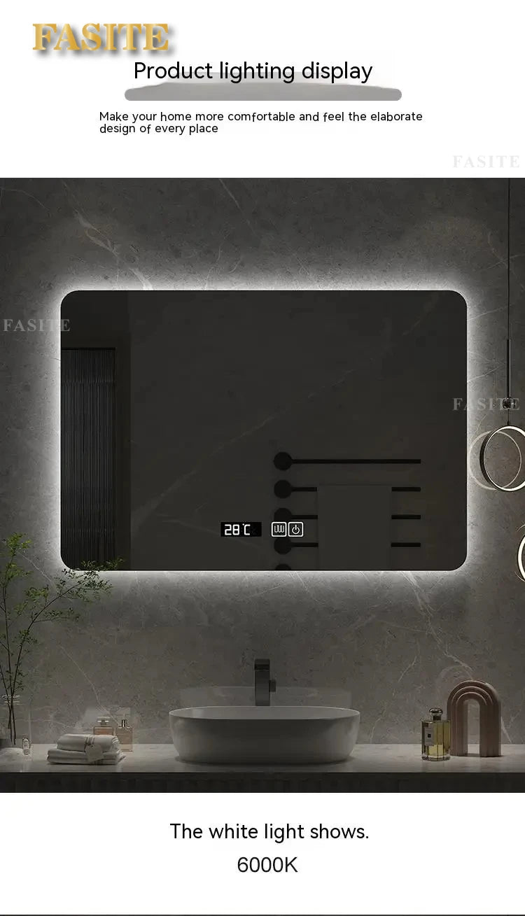 square LED bathroom mirror