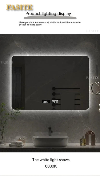 square LED bathroom mirror
