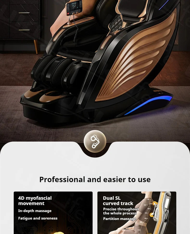 4D SL-Track Massage Chair Zero Gravity Full Body w/AI Voice 3D Luxury Electric Home Office Massage Sofa 3Y Warranty