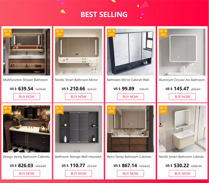 Arc-shaped Smart Bathroom Mirror Cabinet, Wall-mounted Bathroom Mirror Cabinet with Lighting, Smart Bathroom Mirror Cabinet