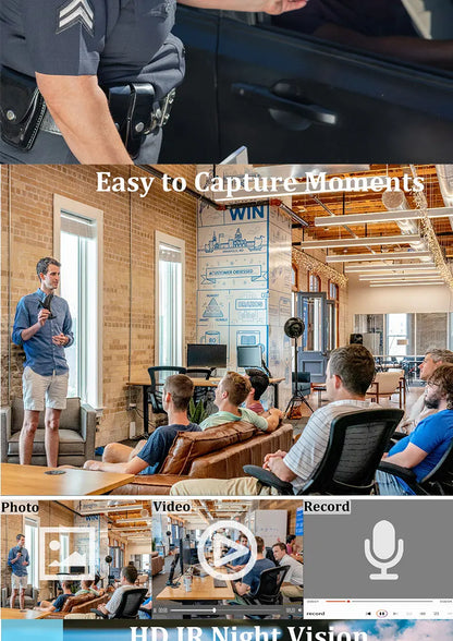 JOZUZE 1.3inch Screen 1080P Sports HD Mini Camera Portable Digital Video Recorder BodyCam Infrared Night Vision Police Camcorder