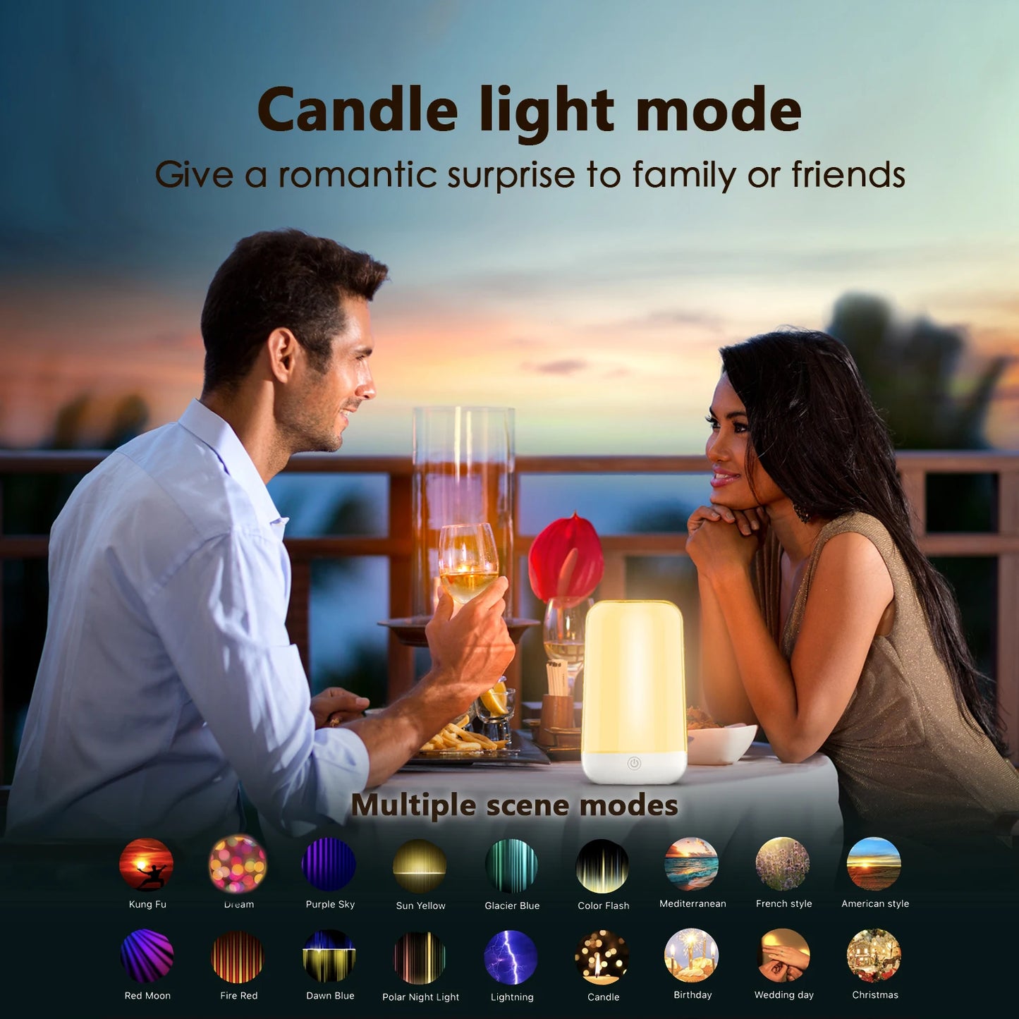 smart touch RGB bedside lamp