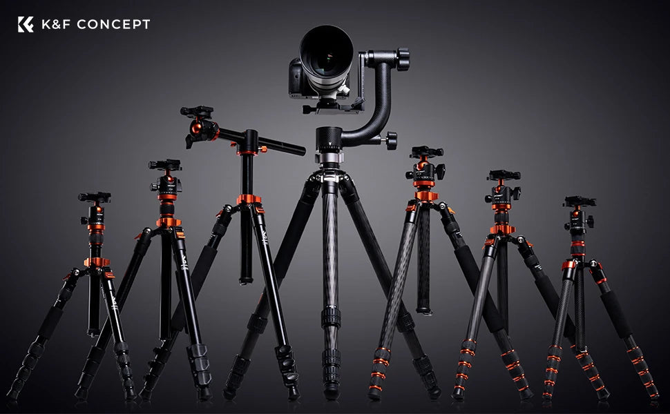 K&F CONCEPT Portable Camera Travel Tripod Flexible Vlog Tripod with 360 Degree Ball Head Quick Release for Canon Nikon Sony DSLR
