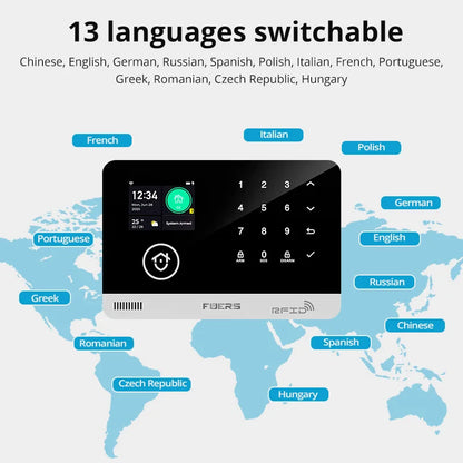 FUERS Alarm System for Home  WIFI GSM Security Alarm Host Ant-theft  with Door Motion Sensor Tuya Smart App control work Alexa