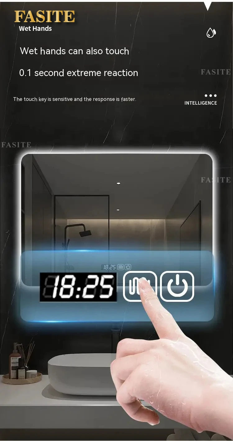 square LED bathroom mirror