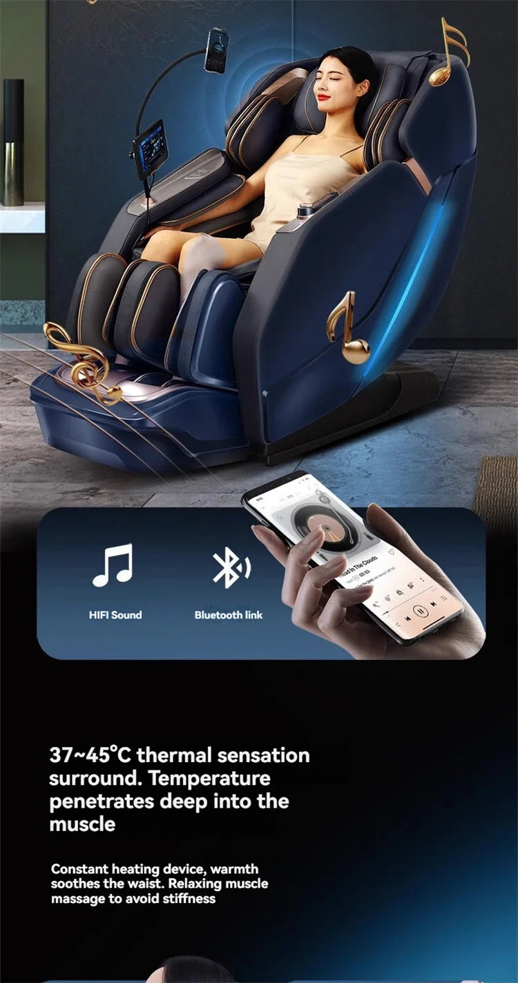 4D+4D Electric Massage Chairs Full Body Recliner Zero Gravity Auto Massage Chair Sl-Track 2025 Full Body Relaxation Massage Sofa