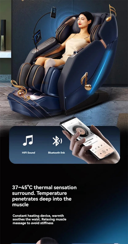 4D+4D Electric Massage Chairs Full Body Recliner Zero Gravity Auto Massage Chair Sl-Track 2025 Full Body Relaxation Massage Sofa