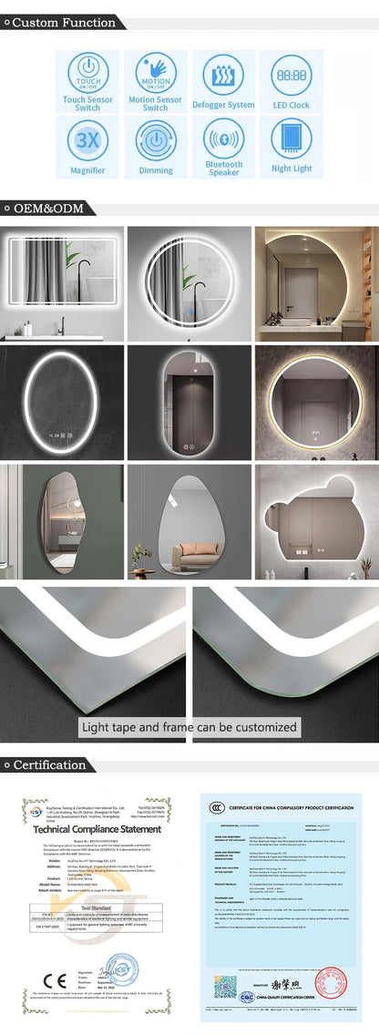 RGB LED bathroom mirror