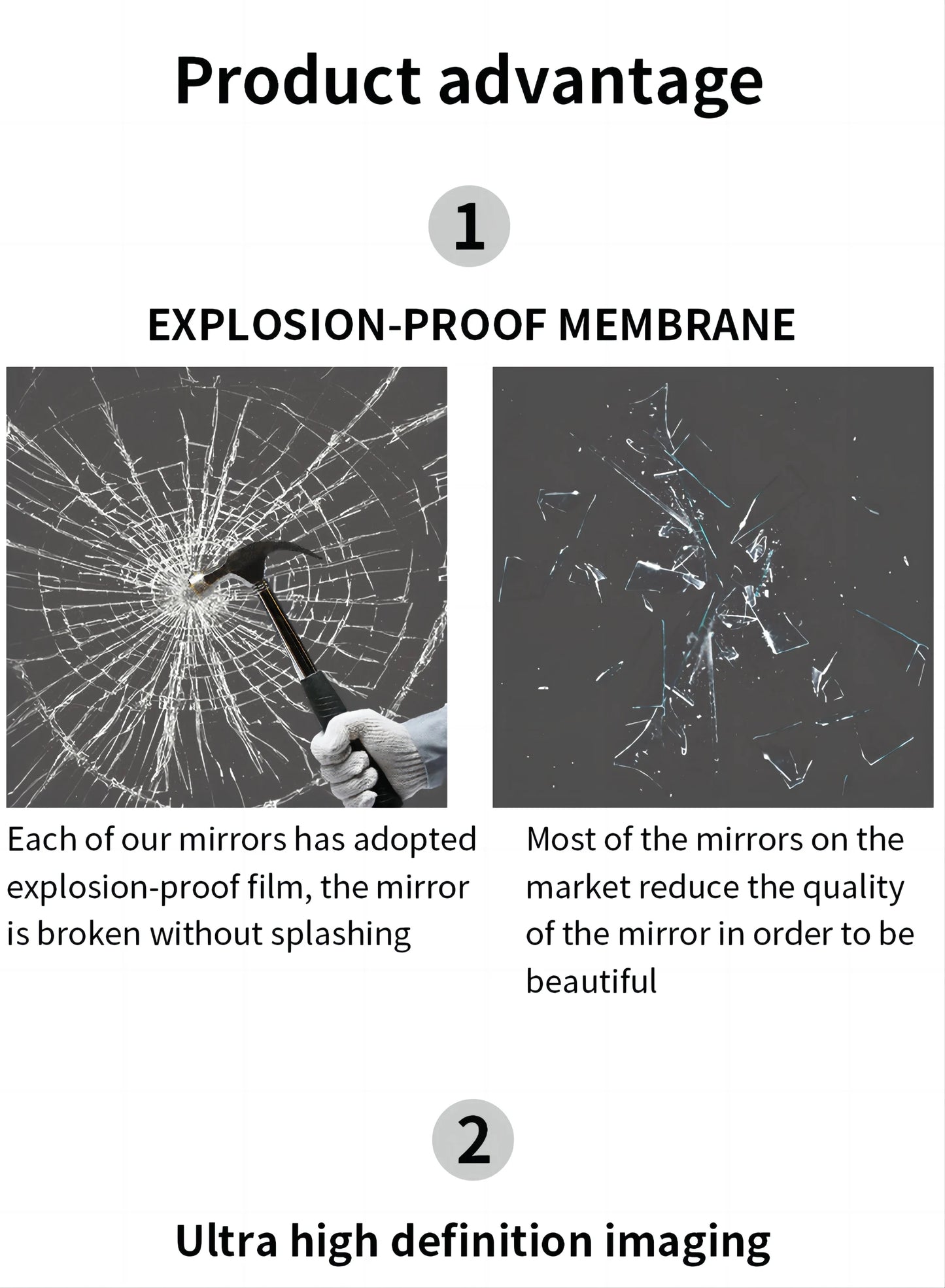 Wholesale Modern Luxury Custom Hexagon Stainless Steel Frame Wall Hanging LED Light Shower Touch Screen Bathroom Smart Mirrors