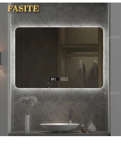 square LED bathroom mirror
