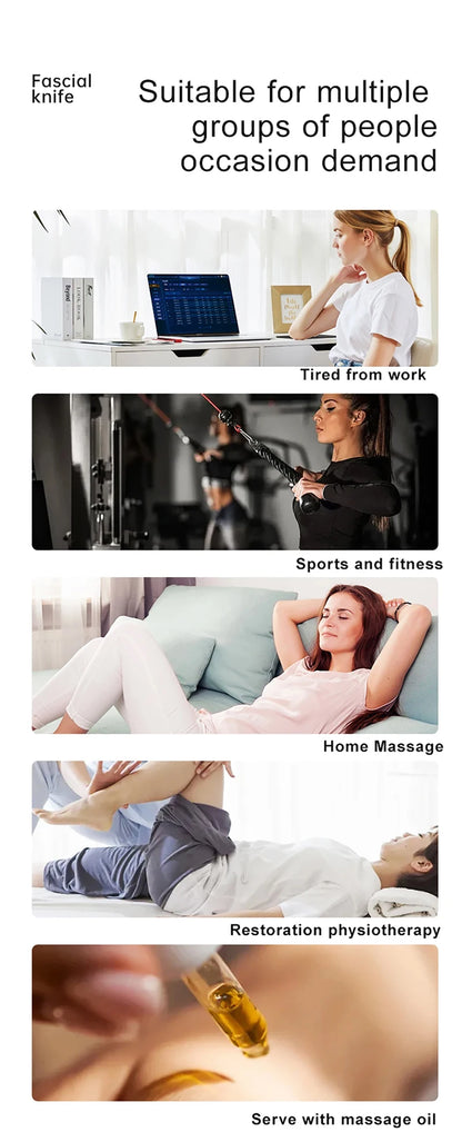 Electric Fascia Massager EMSMicro Current Vibration Deep Tissue Compression Muscle Relaxation Body Lifting Scraper Massage Knife