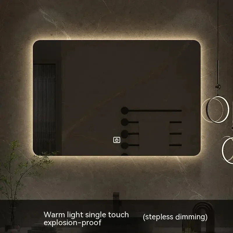 square LED bathroom mirror