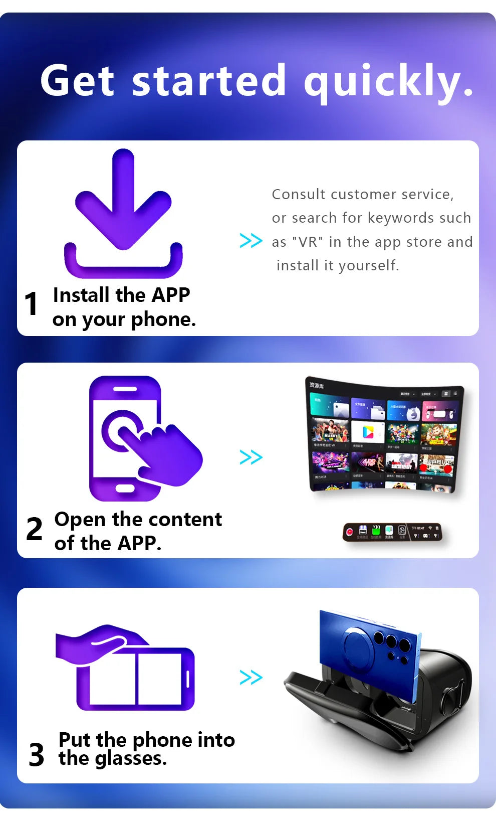 3D VR Headset for iPhone and Android