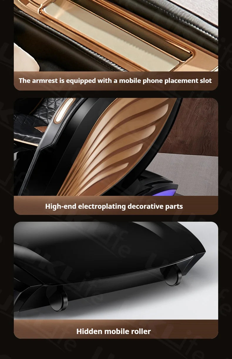 4D SL-Track Massage Chair Zero Gravity Full Body w/AI Voice 3D Luxury Electric Home Office Massage Sofa 3Y Warranty