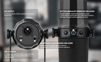 FDUCE SL40X Dynamic Podcast Microphone