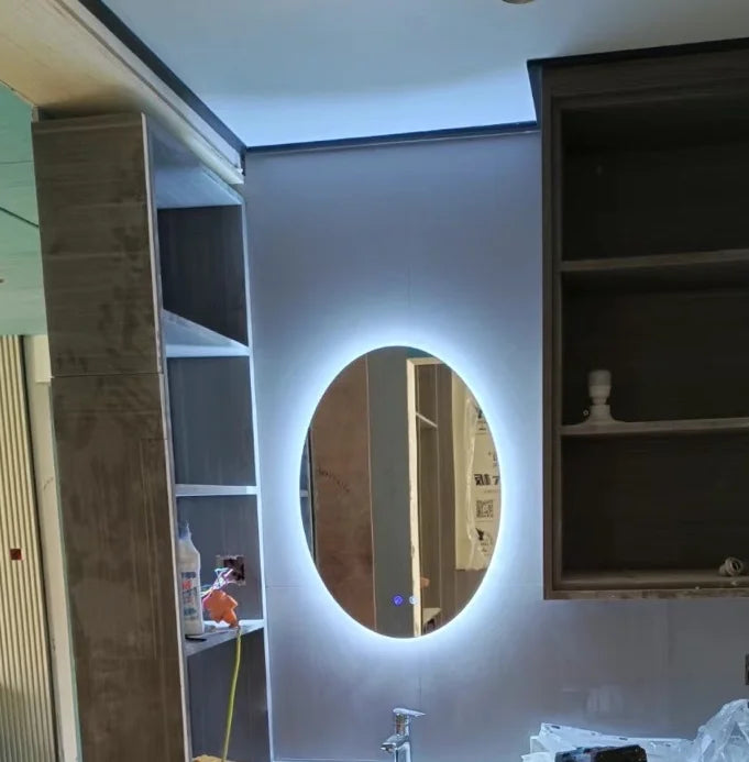 oval LED bathroom mirror