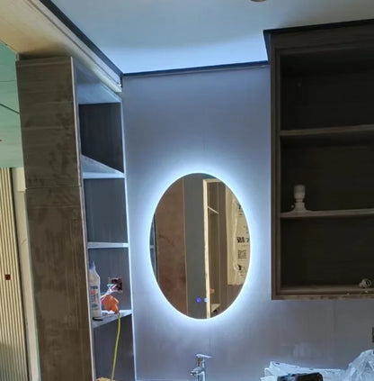 oval LED bathroom mirror