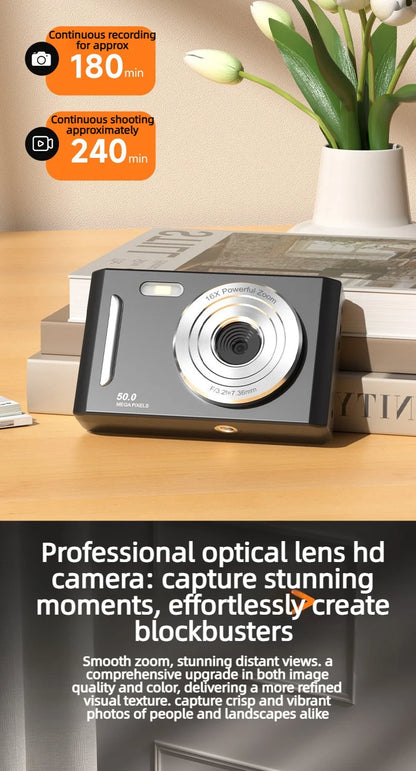 2026 NEW 5K Digital Portable Camera Pixels Auto Focus Entry-level Camera Dual Camera Flash Student CCD