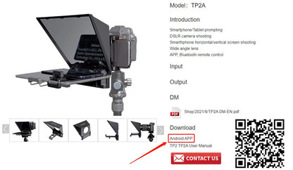 FEELWORLD TP2A 8 inch Mini Teleprompter Portable Supports Under Smartphone Tablet Prompting DSLR Camera Bluetooth