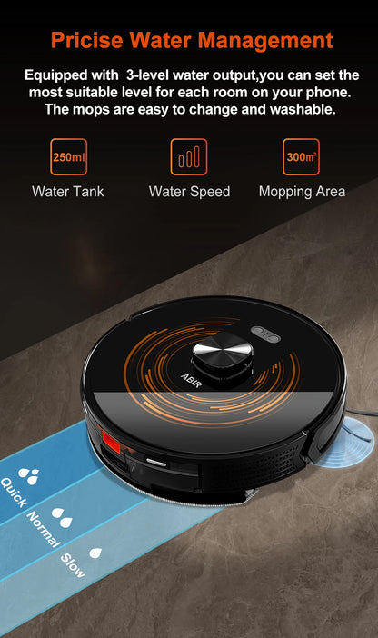 Robot Vacuum Cleaner ABIR X9 ,Laser System,Dual UV Cleaning,Auto Carpet Boost Tech,Multiple Floors Maps,Customized Room Cleaning