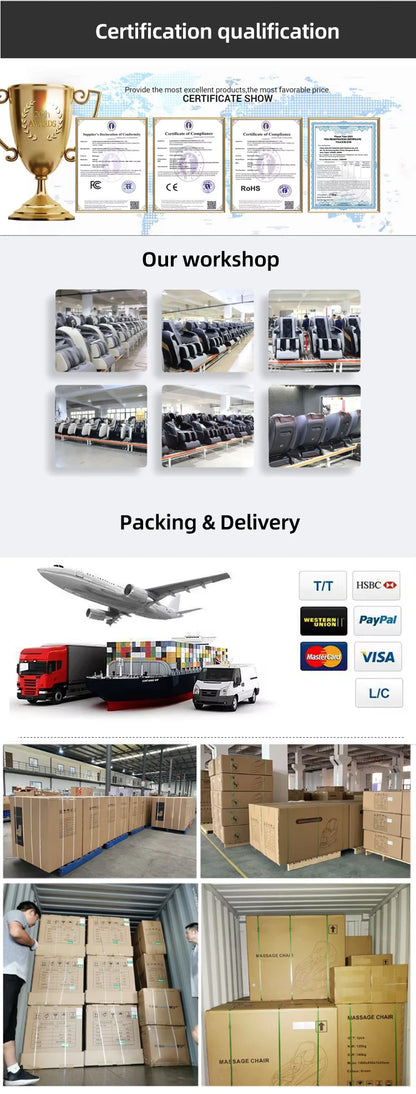 4D+4D Electric Massage Chairs Full Body Recliner Zero Gravity Auto Massage Chair Sl-Track 2025 Full Body Relaxation Massage Sofa