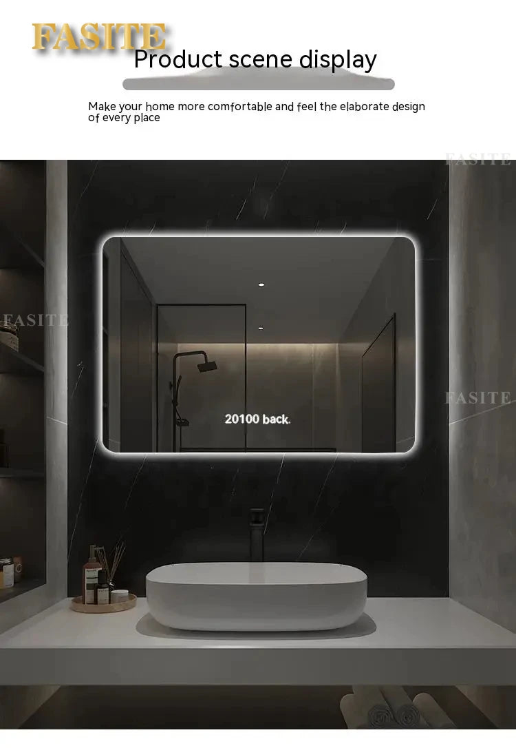 square LED bathroom mirror