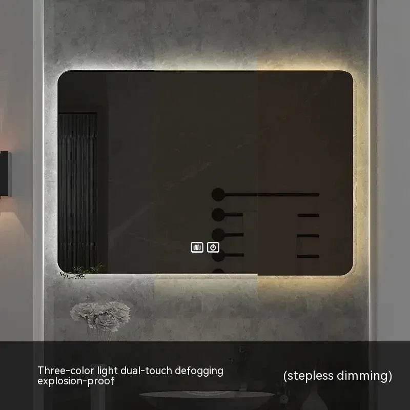 square LED bathroom mirror