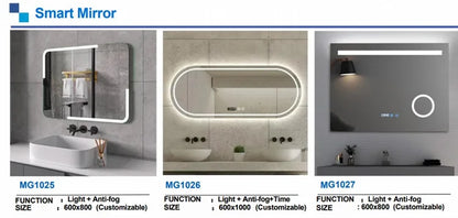 Wall Hung Frameless Touch Screen Led Bath Smart Mirror for Bathroom