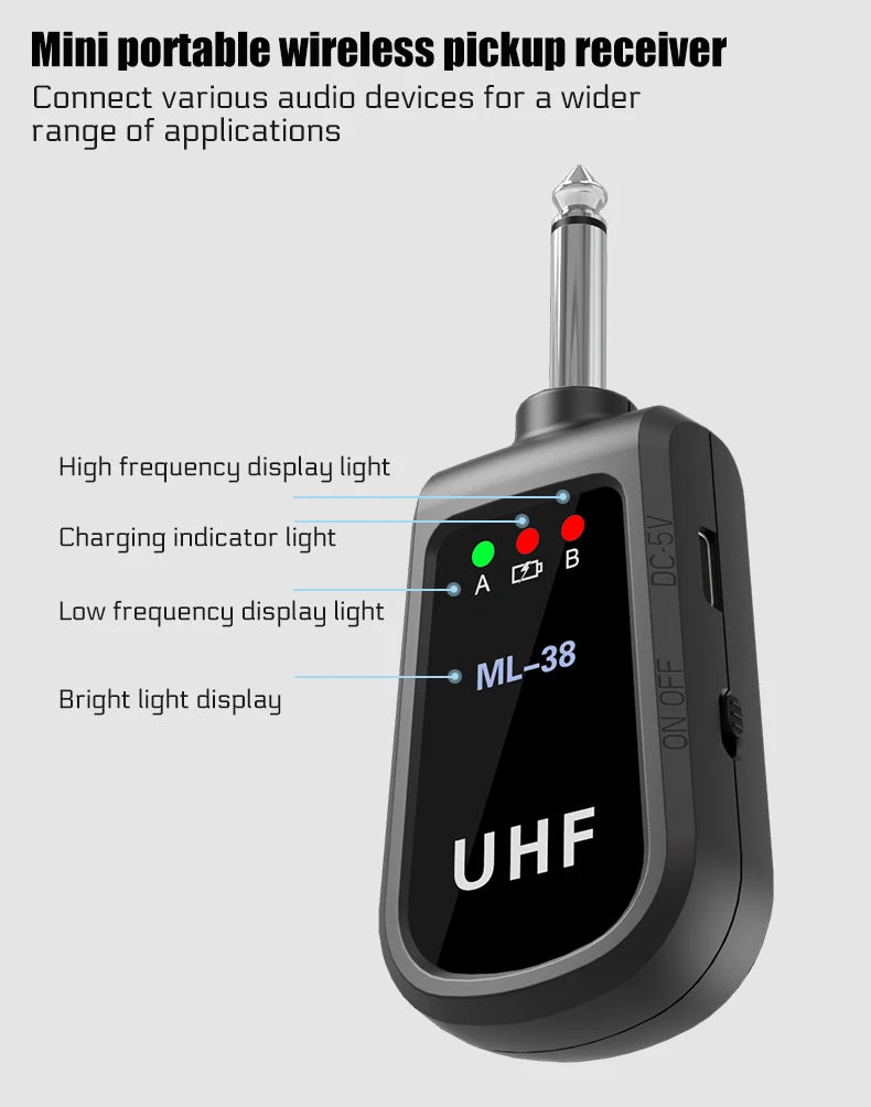 Dual Wireless Microphone System Headset Mic/Stand Mic/Lavalier Lapel Mic with Rechargeable Bodypack Transmitter & Receiver