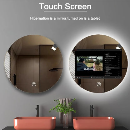 Customized Bedroom Round Intelligent Makeup Mirror, Bathroom Mirror, Android Magic Mirror, Waterproof Strap, 15.6-inch