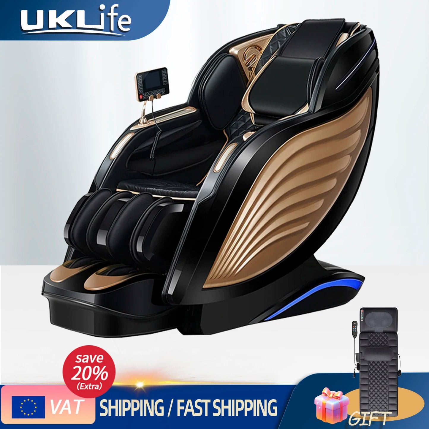 4D SL-Track Massage Chair Zero Gravity Full Body w/AI Voice 3D Luxury Electric Home Office Massage Sofa 3Y Warranty